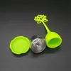 Coffee Lotus Shaped Tea Tools Strainer Silicone Handle Stainless Steel Tea Infuser for Loose Teas Leaf or Herbal 929