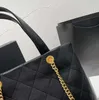 SW 2022Ss Guld Hårdvara Kohud Kalvskinn Shoppingväskor Frankrike Dam Dagligt Topp Handtag Toes Deauville Kedja Crossbody Shoulder Utomhus Handväska med stor kapacitet