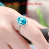 Küme Yüzükleri 925 STERLING Gümüş Kadın Nişan Düğün Yüzüğü 8x11mm Oval Cabochon Yarı Montaj Ayar Toptan