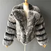Women's Fur Faux Coat Imitation Clothing 2022 Spring och Autumn V-Neck C Långärmad kort T220928
