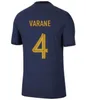 Maillots de Football 2022 World Cup Soccer Jersey French BENZEMA Football Shirts MBAPPE GRIEZMANN GUENDOUZI CLAUSS Kante Maillot Foot Kit Top Shirt MEN Kids Sets