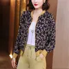 Jaquetas femininas verão chiffon renda impressão mulheres manga longa solta bomber senhora tops feminino casacos de beisebol roupas 220929