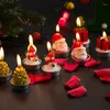 Christmas Decorations 3Pcs Year 2022 Pine Cones Santa Candles Ornaments Xmas Tree For Home Table Noel Navidad