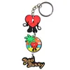 PVC Keychains Popular Bad Bunny Braps Soft Buckle Decorations Charms For Kids Designer Cartoon Bag Pendant gratis schip