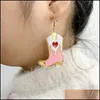 Dangle Chandelier Pink Blue Cowboy Boot Dangle Earrings For Women Trendy Acrylic Drop Earring Jewelry Fashion Accessories Delivery 20 Otg7A