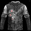 Felpe con cappuccio da uomo Tiki Fern Maori Tattoo Felpa con cappuccio stampata all over 3D per uomo e donna Pullover casual streetwear gotico divertente H206