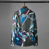 Camicie casual maschile minglu cavallo allover stampato da uomo lussuoso abito maschio a maniche lunghe da uomo abito maschio intelligente slim party man 3xl