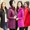 Womens Down Parkas Ladies Jackets Women Coats Winter Solid Parkas Woman Clothed Hooded Zipper Warm Overcoats Female Autumn Ultra Light Outwear 220929