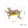 Broches Brown Leopard Animal Lizard Gecko pour femmes épingles de revers brillantes accessoires de vêtements de broche