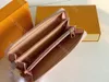 designer long wallet with orange boxclutch ZIPPY WALLET M61864 special canvas coin pocket luxury multiple compartments lady embossed purse credit card holder