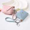 Fashion Ladies PU Leather Mini Coin Purses Card Key Holder Wallet Solid Color Clutch Bag Kids Purses Small Handbag Bag DE803