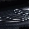 Цепи универсальные цепи 925 Sier Counglace Fashion Snake Chain Простые украшения 1,2 мм ожерелья 16 18 20 22 24 26 28 дюймов Drop Drowd Dhggd