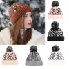 Pompom Beanie Leopard Knitted Hats Detachable Wool Ball Skull Cap Jacquard Fashion Crochet Ski Outdoor Caps Men Women Woolen Hats BBB15872
