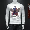Unisex Sweater Popüler Bear Rhinestone Tasarım Hoodies Velvet Sıcak Erkek Kadın Sevenler Giysileri 2022 Kış O yaka kazak M-5XL