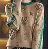 Женский свитер, вязаный тигр, роскошный GGity Letter, осень-зима, высокое качество, теплый модный свитер, топ