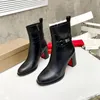 Ankle boots leather Genuine Leather boot block heel Chelsea Martin booties heavy duty luxury designer brands for womenBoots follow high7cmBoots