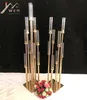 Ljushållare 10 huvuden Metal Stick Candelabra Stands Wedding Table Centerpieces Flower Vases Road Party Decoration 220929