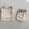 Kleding Sets 2022 Zomer Baby Mouwloze Kleding Set Jongens Schattige Beer Vest Shorts 2 Stuks Baby Katoen Casual Pak meisje Outfits