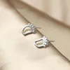 Stud Earrings Authentic 925 Sterling Silver Earring Simple Hollow Feet For Women Girl Wedding Party Jewelry Gift