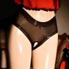 Beauty Items Open Crotch Stocking Underwear Sissy Hollow Out Erotic Panties Men Pensi Hole Briefs For sexy Transparent Pantyhose