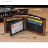 Wallets 2022 Vintage Men Leather Brand Luxury Wallet Short Slim Male Purses Money Clip Dollar Price Portomonee Carteria L220929