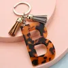 Faveur Lettre clés Chaînes Accessoires pour les femmes Girls Gold Key Key Ring Acetate Leopard Print Pendante Clés de voiture Decoration BBC127