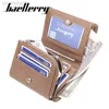 Wallets 2022 New Men Leather Wallet Fashion Zipper Card Holder Thin Leather Solid Coin Purse Multi-card Position Tri-fold Small Wallet L220929