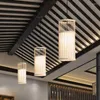 Hanger lampen creatieve eetkamer bamboe kroonluchter lichte thee restaurant Japans decoreren een enkele kop