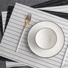 Table Mats 4Pcs Anti-slip Stripe Desk Sets de table Cuisine Isolation thermique Salle à manger