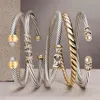 Godki Trendy Luxury Brangle empilable Bangle pour femmes Mariage Full Cumbic Zircon Crystal CZ Dubai Silver Color Party Bracelet 210713