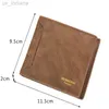 Portefeuilles 2022 Classic Men's Wallets Vintage echte PU lederen portemonnee RFID Anti diefstal Korte vouw Handelaar Holder Portemonnee Wallet Man L220929