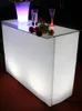 Table rectangulaire de meubles de barre en plastique de loisirs simples de compteur de lumière LED pour la table haute de barre à la maison