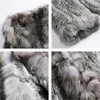 Womens Fur Faux CT903 Pudi Autumn Women äkta kaninrock med riktig krage lady casual vinterjacka Trench 220929