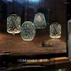 Anhängerlampen 3d Nordic Sternenhimmel Romantische Lampe Bunte Projektorlichter moderne Hangglas E27 LED für Restaurant Wohnkultur