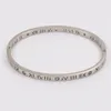 Bangle Womens Love Bangle mensal de tênis casal casal de aço inoxidável jóias de jóias reaproveitadas de luxo com diamante romeral pulseiras de prata homens pulseiras de mangueira