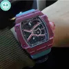 Çok Fonksiyonlu Superclone Watch Designer Lüks Erkek Mekanikleri ES RICHA MILLES TOWLACK Renk Karbon Fiber Net Kırmızı Kadın RM67 Tamamen