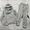 Men's Tracksuits Motion design Men Women Color Flocking Hoodie Sweatshirt Suit Trapstar Fleece Set Hoody 23ess