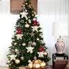 Noel dekorasyonları 4pcs dekorasyon kapakları yıldız kolye süsleri kumaş ahşap ağaç asılı tatil Noel zanaat hediyesi