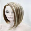 Moda nova peruca feminina curta reta marrom naturais perucas