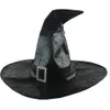 Halloweenowa czapka Kobiet Kobiet Duże posadzone akcesorium czarownic na wakacje na Halloween Party Dark Medieval Wizard Hat Cosplay Hats 929