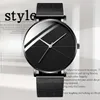 Zegarek na rękę luksusowy zegarek Mężczyźni Mesh Ultra-cienki zegar ze stali nierdzewnej Business Business