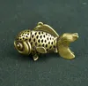 Decorative Figurines Chinese Handmade Brass Goldfish Hollowed-out Pendant Metal Crafts