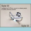 Smyckesinställningar DIY Pearl Rings Tillbehör S925 Sier Ringinställningar för kvinnor Justerbara tomma modesmycken Present Drop Delivery 202 DHXyl