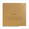 Pendant Necklaces Double Circle Choker Necklaces With Card Gold Sier Cross Pendant Necklace For Fashion Women Jewelry Karma Drop Deli Dhovf