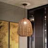 Pendant Lamps Pastoral Creative Rattan Chandelier Lampshade Farmhouse Dining Room Restaurant Tea Retro Zen Table Lamp