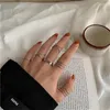 Cluster Rings Punk Hip Hop Gold Chain Set for Women Girls Fashion Geometric Simple Finger Vintage Jewelry Party Gifts