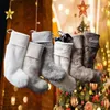 Faux Plush Christmas Stocking Blank Soft Xmas Tree Hanging Ornement Home Festival Dcor RRE14618