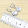 Boucles d'oreilles de collier Silt Silver 925 Bijoux de mariée pour femmes Bouchette blanche Bracelet Pendant Ring d'anniversaire Gift