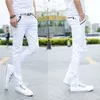 Män jeans grossist mode vår sommar avslappnad svart vit gata slitage twill byxor män pontallon homme mager blyertsbyxor 220929