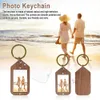 Wood Keychains Straps Trade Giveaway Keychain With Frame Leather For Teachers Keyring Keyholder Key Ring Christmas Gift